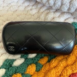 CHANEL Black Quilted Sunglasses w/ Case. (Rx lenses)